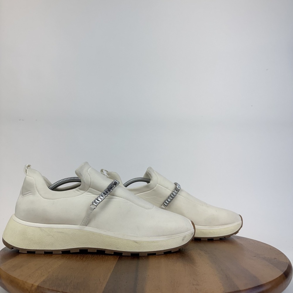 Womens Nordstrom Rack Libson Ivory Crystal Strap Pull On Platform Sneaker Sz 12